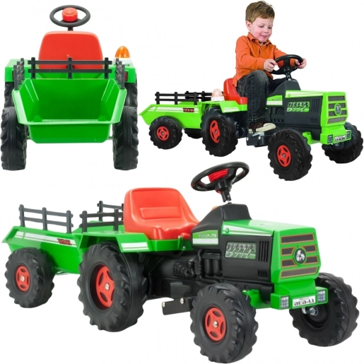 INJUSA Kinder-Elektrotraktor Basic 6V mit Anhänger