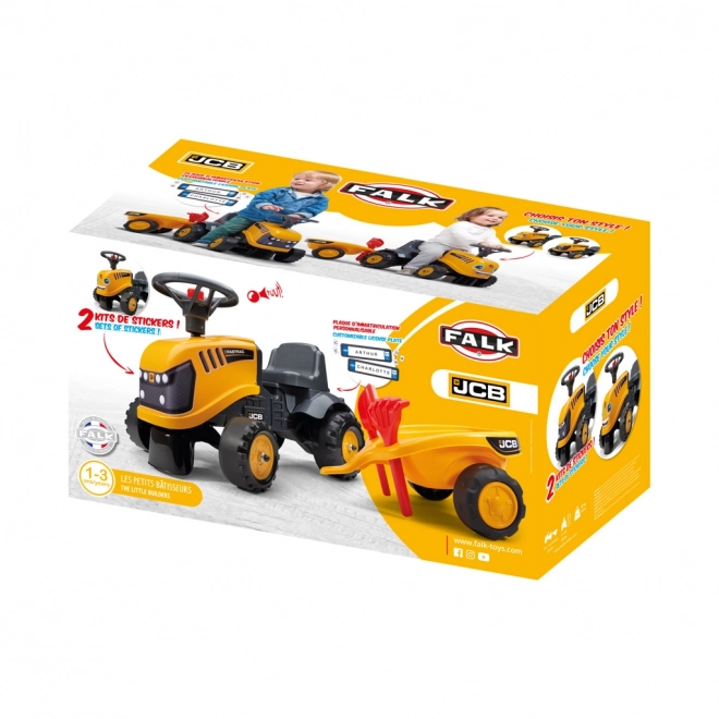 Baby JCB Rutschauto mit Anhänger und Spielzeugset Gelb