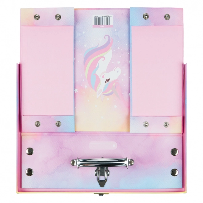 Baagl Faltbarer Schul-Koffer Rainbow Unicorn