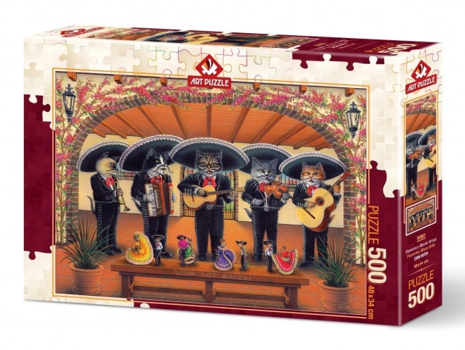 Katzen-Flamenco-Gruppe Puzzle 500 Teile