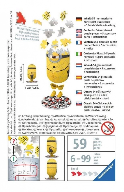 3D-Puzzle Minions 2: Kung Fu von Ravensburger, 54 Teile