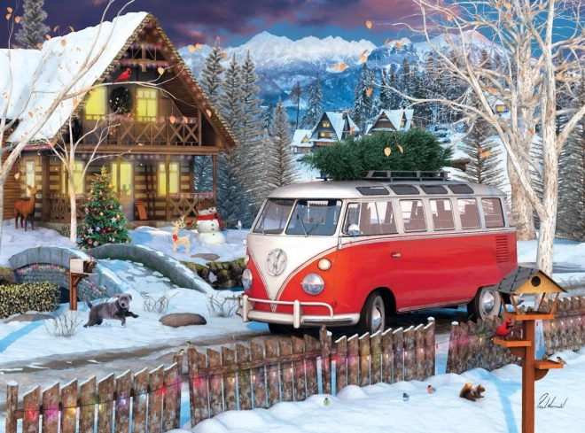 EUROGRAPHICS Puzzle in Blechdose Weihnachtsbus Volkswagen 550 Teile