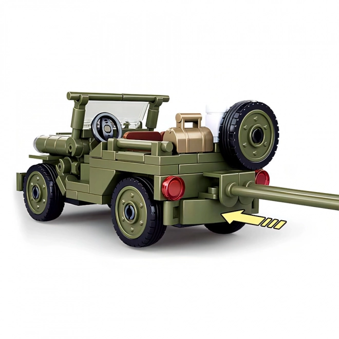 Sluban Armee WW2 Alliierte Jeep und Flugabwehrkanone