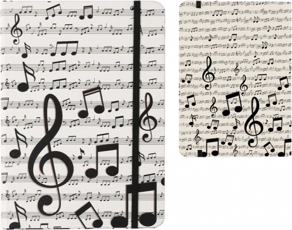 Notizbuch A5 mit harter Umschlag Musikmotiv