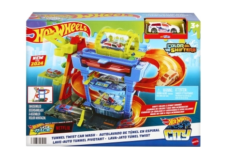 Hot Wheels City Farbe-Wechsler Autowaschanlage mit Dreh-Tunnel