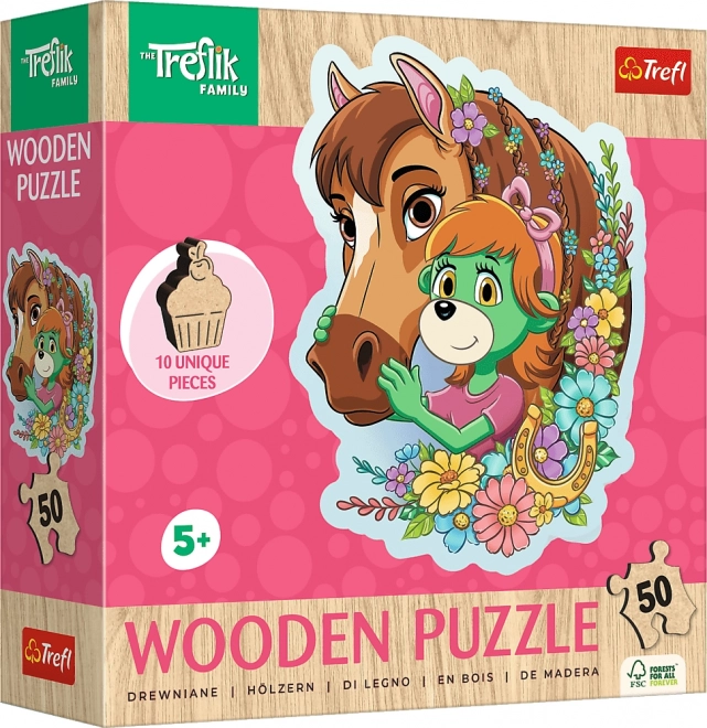 Holzpuzzle Treflíci: Glückliche Familie 50 Teile