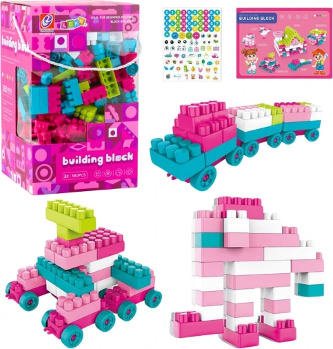 Räumliche Bausteine Pastell Rosa 360 Stk.