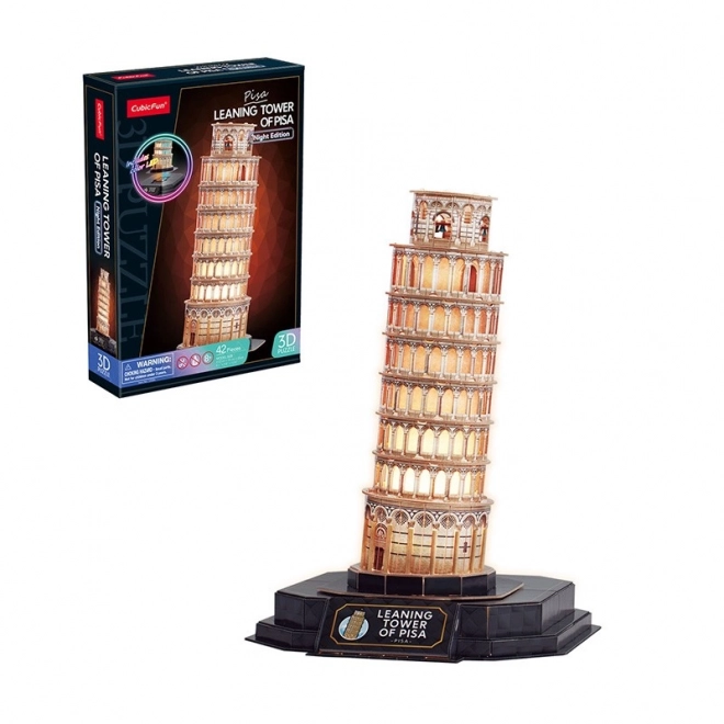 3D Puzzle Krzywa Wieża Pisa Nachtversion mit LED