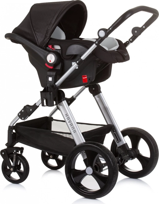 CHIPOLINO Kombinierter Kinderwagen HAVANA 2in1 Obsidian – Silber