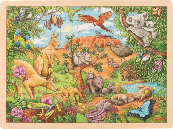 Goki Holzpuzzle Australische Tiere 96 Teile