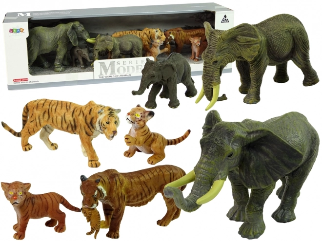 Afrika Tierfiguren Set Elefanten und Tiger