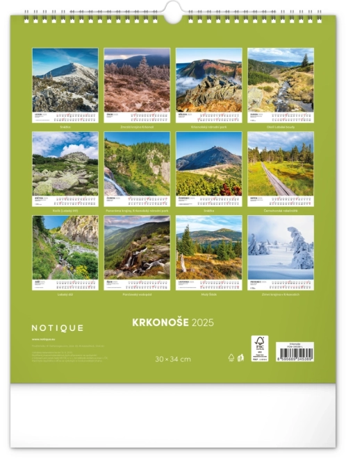 Notique Wandkalender Krkonoše 2025