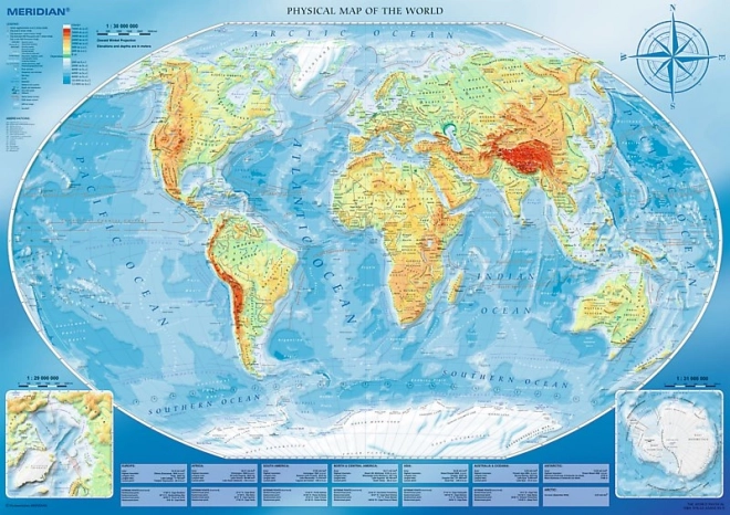Puzzle 4000 Stück – Große physische Weltkarte