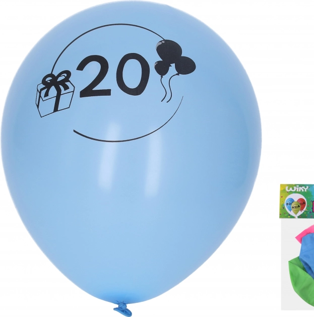 Luftballons 30 cm mit Zahl 20 – Set mit 5 Stück