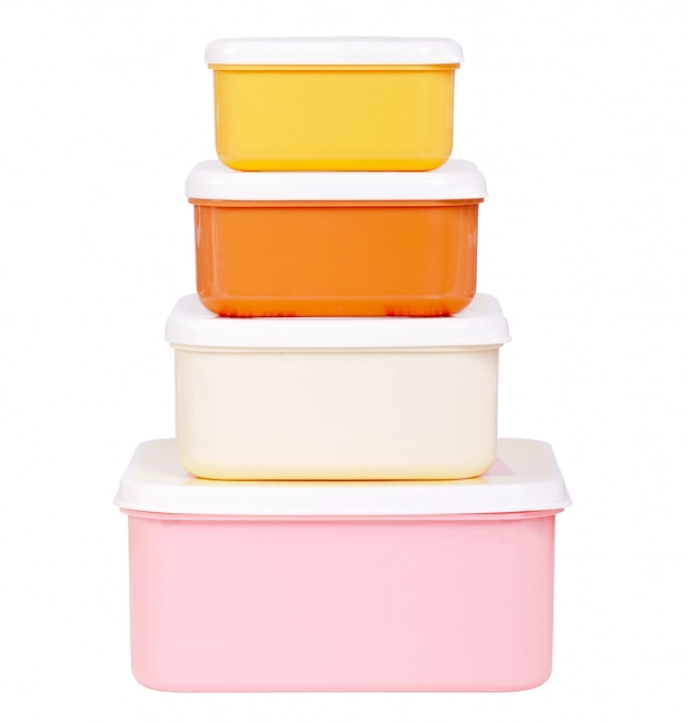A Little Lovely Company Set aus vier Brotzeitboxen – Regenbogen
