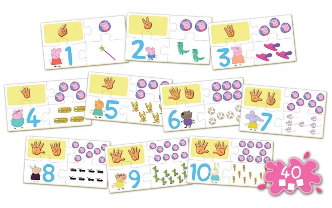 Peppa Wutz Lernpuzzle: Zahlen 10x4 Teile