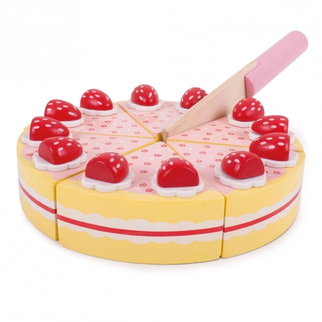 Bigjigs Toys Holz-Schneidekuchen mit Erdbeeren