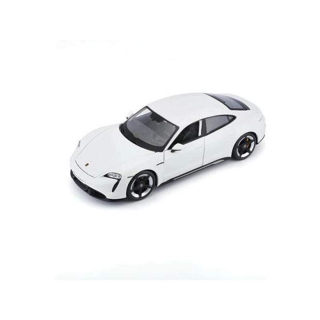 Porsche Taycan Turbo S Modellauto Cremefarben 1:24