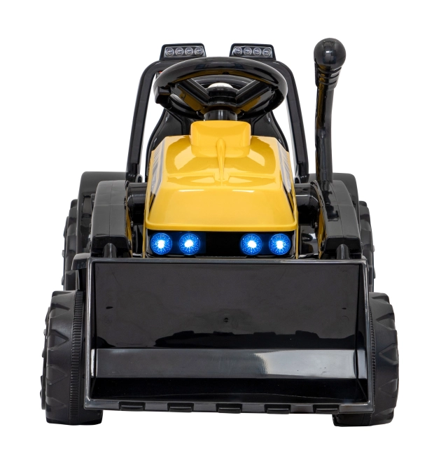Kinder-Traktor mit Schaufel Blau mit LED-Lichtern – Gelb