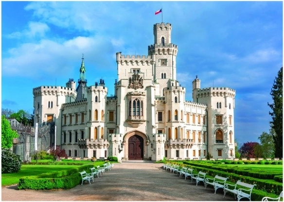 Motiv des Schlosses Hluboká in detailreichem Druck