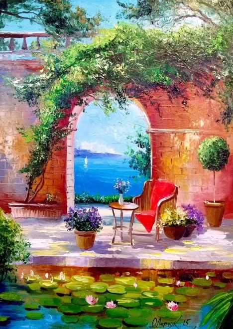 Puzzle Blick aufs Meer durch den Bogen 1000 Teile