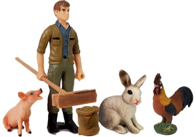 Figurenset Bauernhof: Haustiere und Bauer
