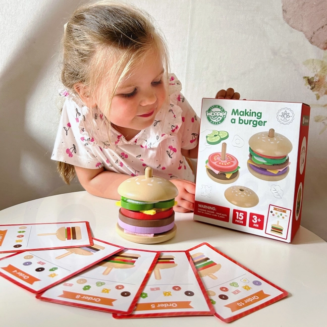 Holz Burger Restaurant Puzzle für Kinder 15 Teile FSC Zertifikat