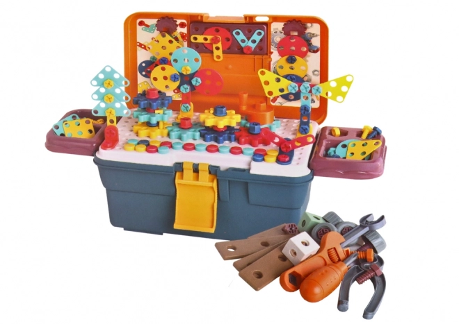 Konstruktionsspielzeug 3D-Puzzle mit Bohrmaschine in Koffer