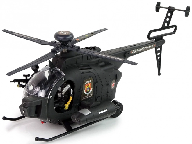 Militärhubschrauber mit Flügeln und Lichteffekten, batteriegespeist