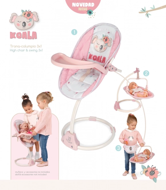 Multifunktionaler Puppenstuhl und Schaukel 3-in-1 KOALA