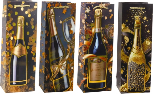 Geschenkpapiertüte für Sektflasche 35 × 12 × 9 cm