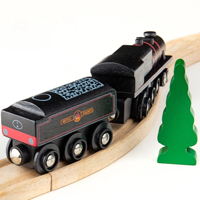 Holznachbildung der Dampflokomotive Bigjigs Rail Black 5