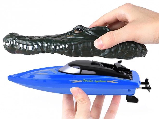 Fernbedienbare Krokodil-Boot 2in1 mit Fernsteuerung – Rot