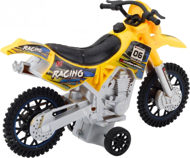 Motocross-Spielzeug Off-Road Gelb mit Licht- und Soundeffekten