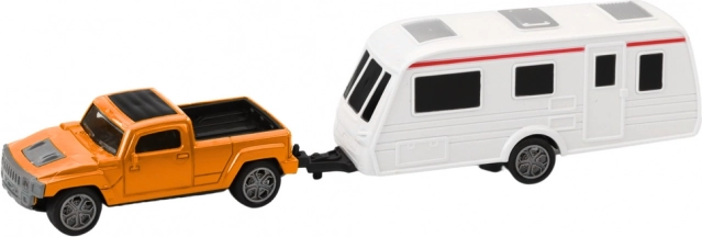 Offroad-Fahrzeugset mit Campinganhänger - Orange