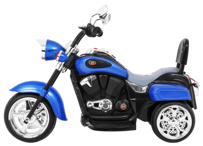 Kinder Elektromotorrad Chopper NightBike Weiß – blau