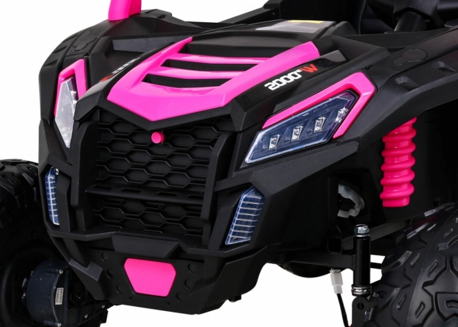 Buggy ATV Racing pro 2 Kinder + Antrieb 4x4 + Fernsteuerung + langsamer Start + MP3 LED – Rosa