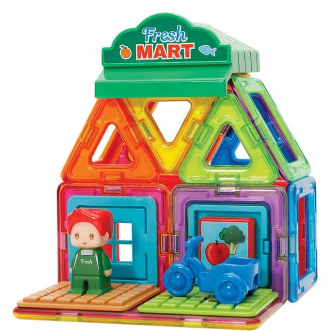 Magformers Stadt Set - Marktplatz Magnetbaukasten