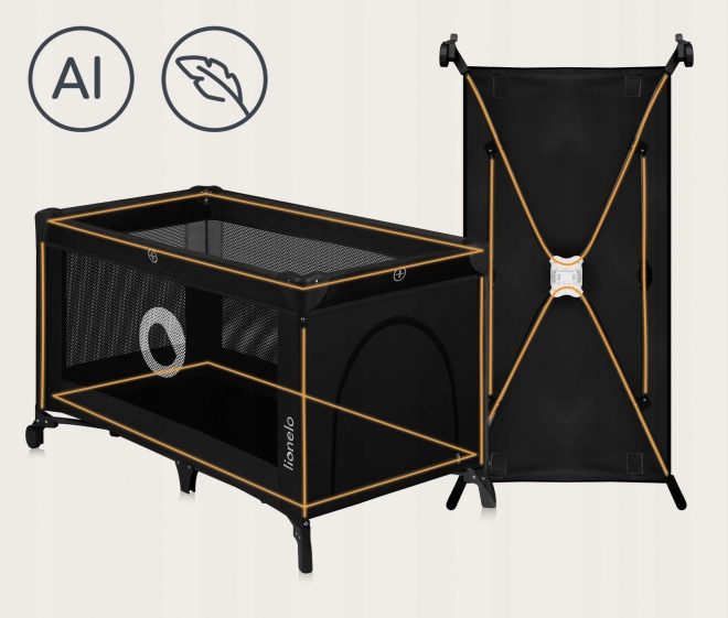 Reisebett Lionelo Stefi Black Carbon