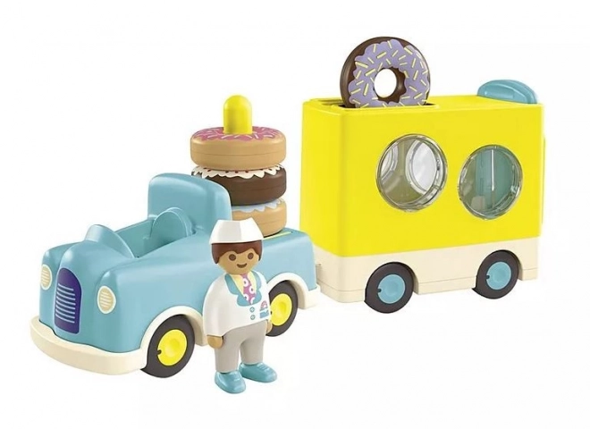 Spielset Figuren Junior Verrückter Donut-Truck mit Stapel- und Sortierfunktion