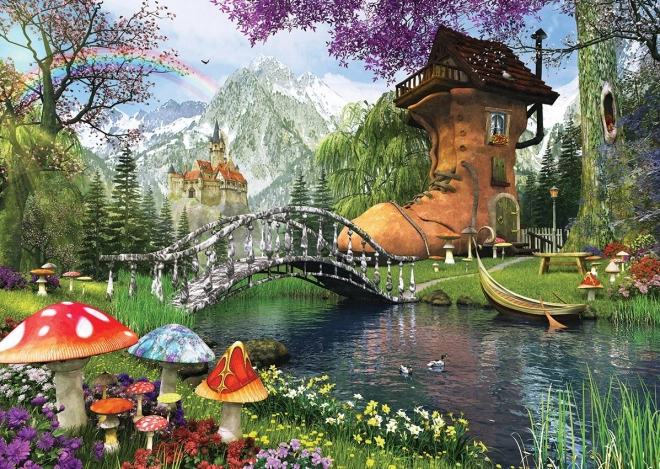 Märchenhaus Puzzle in einem alten Schuh 1000 Teile