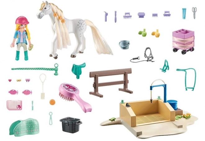 Playmobil Figurenset Isabella und Lioness mit Pferdewaschplatz