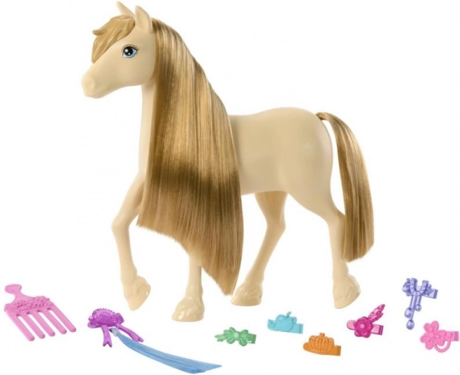 Barbie Geheimnisse: Pferd Tornado mit langer, frisierbarer Mähne