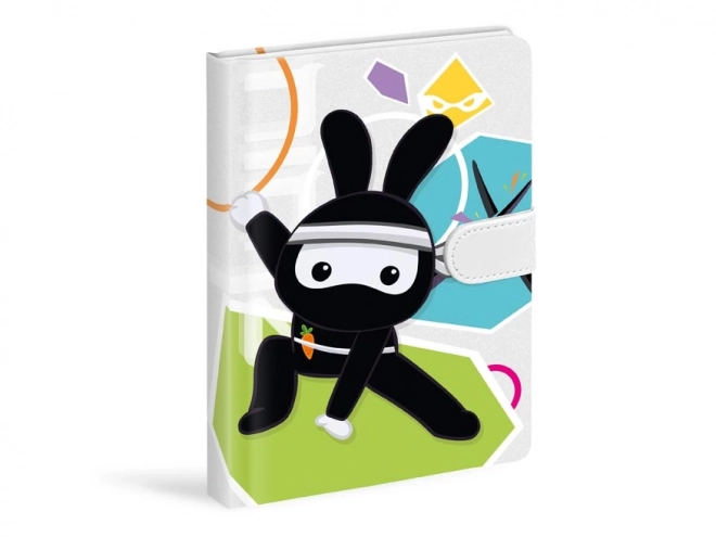 Notizblock mit Magnet SPY NOTES - Ninja Hase - Schwarz