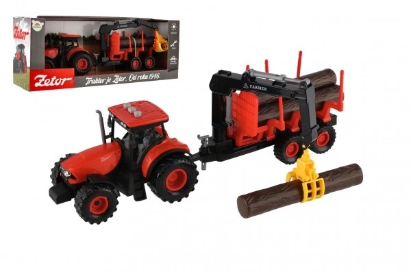 Traktor Zetor mit Anhänger und Ladearm