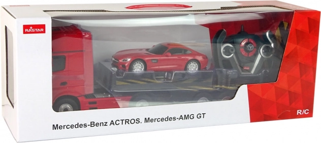 R/C Auto Mercedes-Benz mit Anhänger - rot