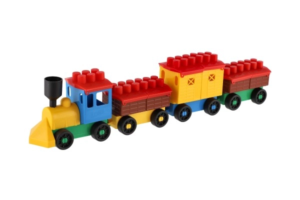 Bunter Zug mit drei Waggons
