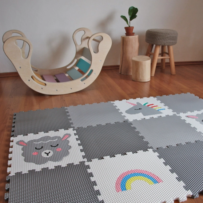 Niedliches Design mit Einhorn und Regenbogen