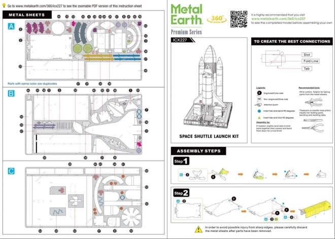 3D-Puzzle Space Shuttle mit Abschussrampe - Metallbausatz