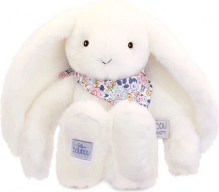 Doudou Plüschtier Hase mit Halstuch weiß 35 cm